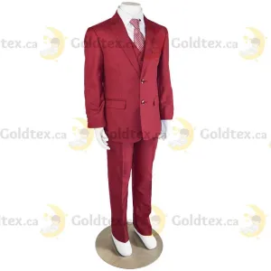 Kids Energy 5 Piece Formal Suit - Style 6001 - Burgundy Red