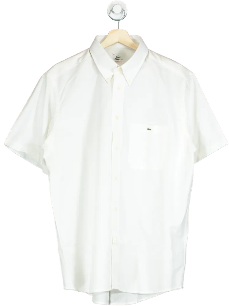 Lacoste White Short Sleeve Cotton Shirt UK XL