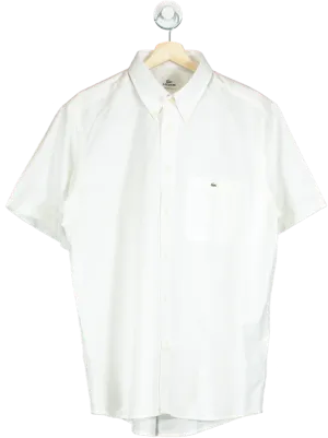 Lacoste White Short Sleeve Cotton Shirt UK XL