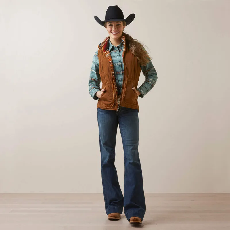 Ladies Ariat Dilon Chimayo Chestnut Horse Vest - 10046059 - FINAL SALE