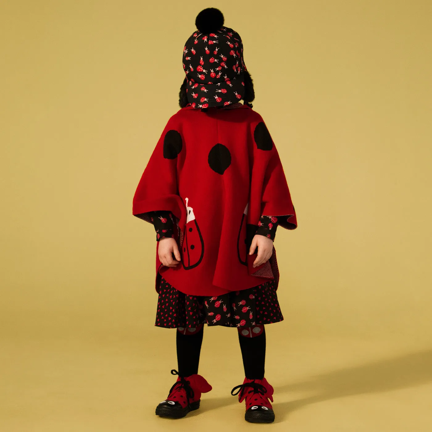 Ladybug Knit Poncho