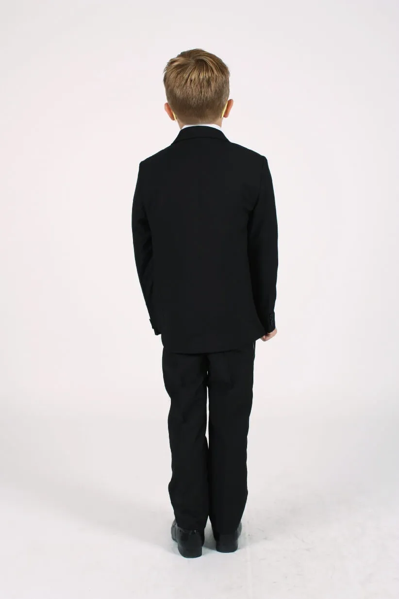 Leo - Black 5 Piece Boys Suit