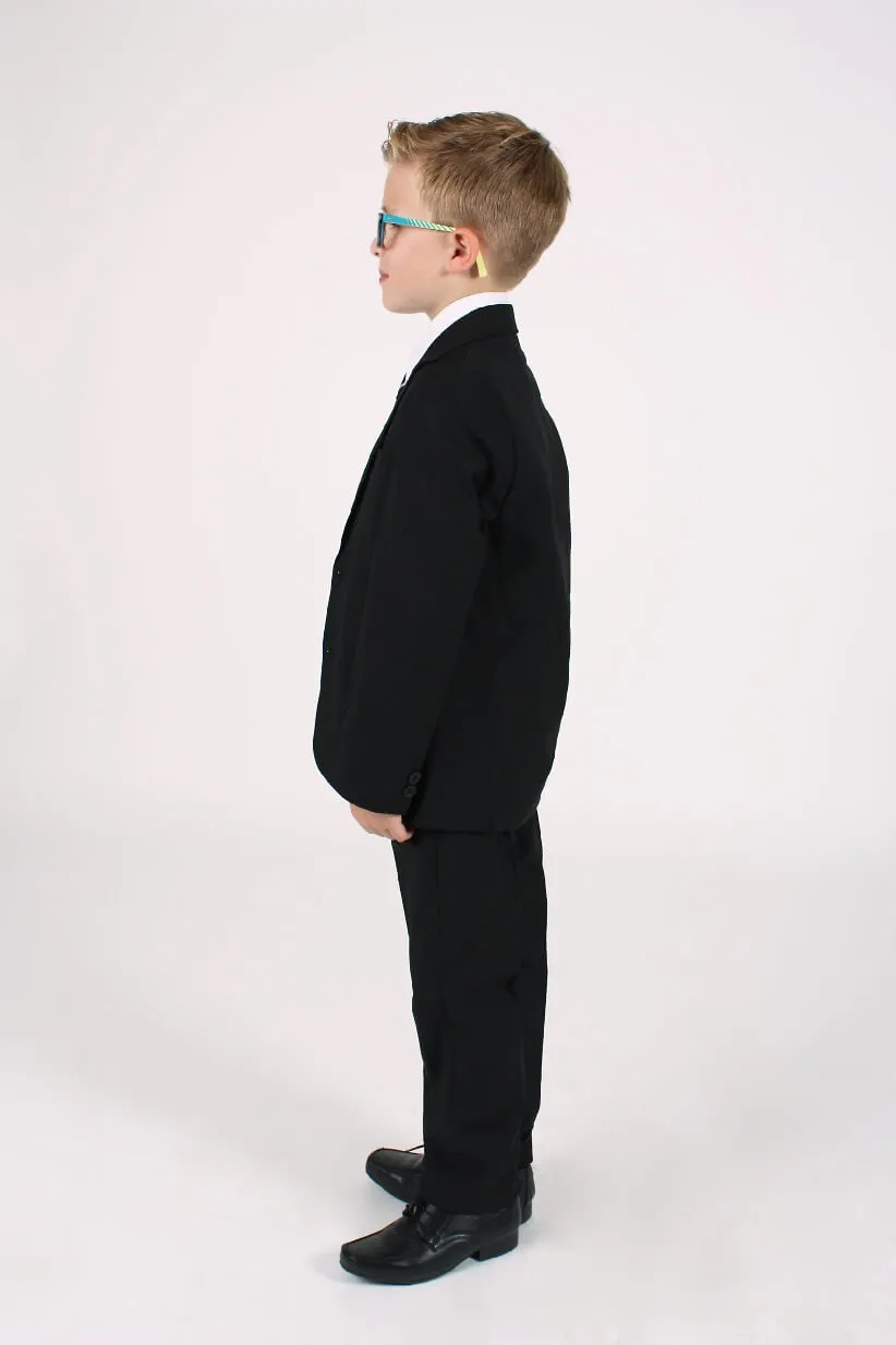 Leo - Black 5 Piece Boys Suit