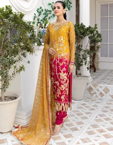 LF - 409 | Emaan Adeel Le Festa Premium Formals Vol 4 |  Unstitched Embroidered Chiffon Suits