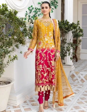 LF - 409 | Emaan Adeel Le Festa Premium Formals Vol 4 |  Unstitched Embroidered Chiffon Suits