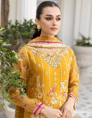 LF - 409 | Emaan Adeel Le Festa Premium Formals Vol 4 |  Unstitched Embroidered Chiffon Suits
