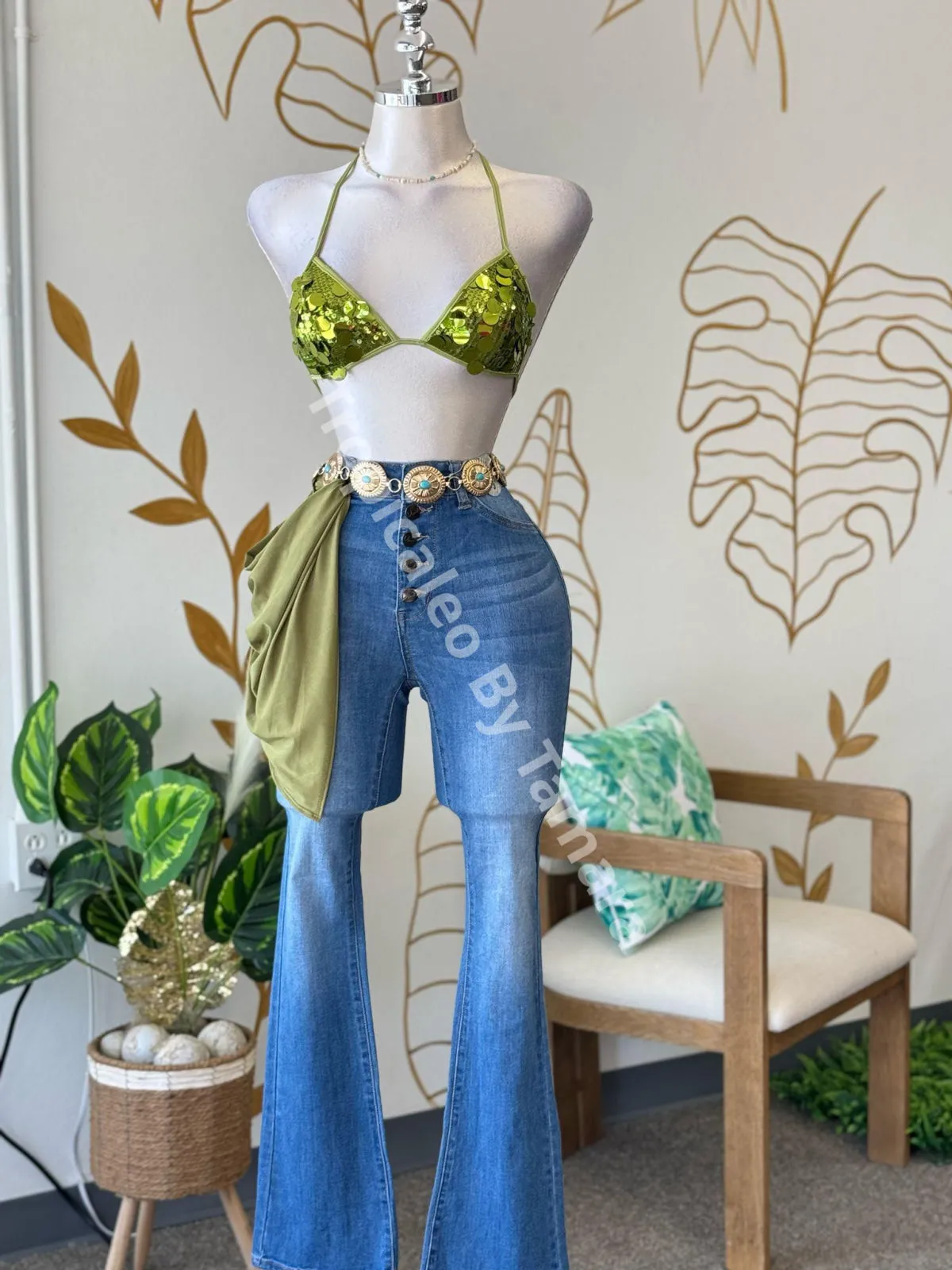 Lime Sequin Bralette