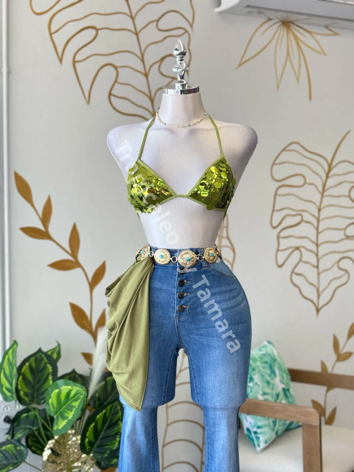Lime Sequin Bralette