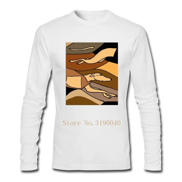 liverpool Artsy Greyhound Dog Original Abstract Tee Shirt Men Printed Long Sleeves Sale Branded Top camiseta Tee Tops