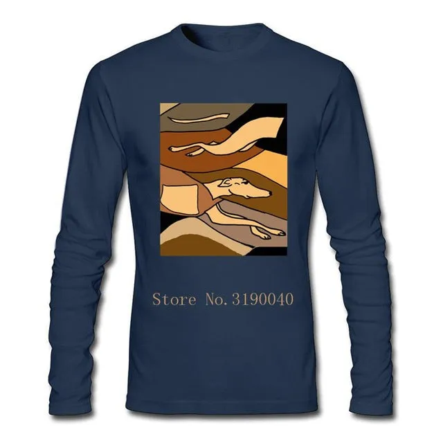 liverpool Artsy Greyhound Dog Original Abstract Tee Shirt Men Printed Long Sleeves Sale Branded Top camiseta Tee Tops