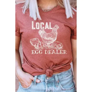 Local Egg Dealer, Hen, Chicken, Farm Rustic Chic Graphic Tee: Heather Clay