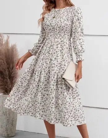 Long Sleeve Floral DRESS- MULTICOLOR