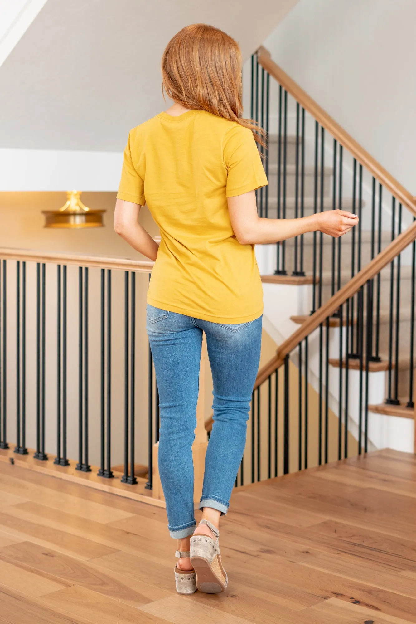 Longhorn Leopard Graphic Tee - Mustard
