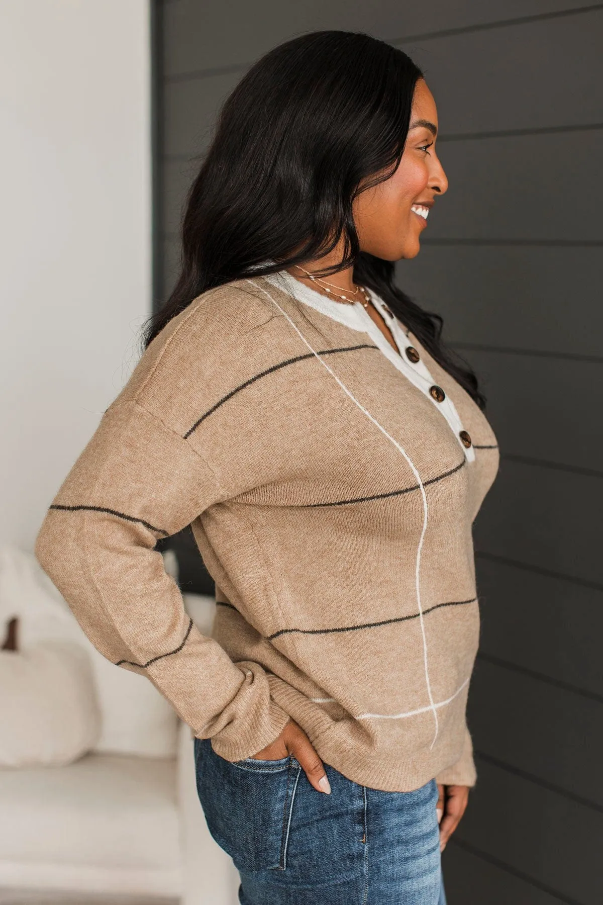 Lovely Little Moments Knit Sweater- Natural