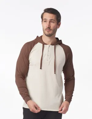 Low Tide Henley Hoodie: Oatmeal/Espresso