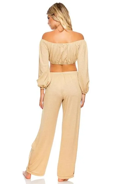 LULI FAMA Goddess Allure Split Side Wide Leg Pants