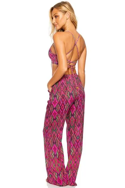 LULI FAMA Vamos A Cabos Flare Bottom Pants
