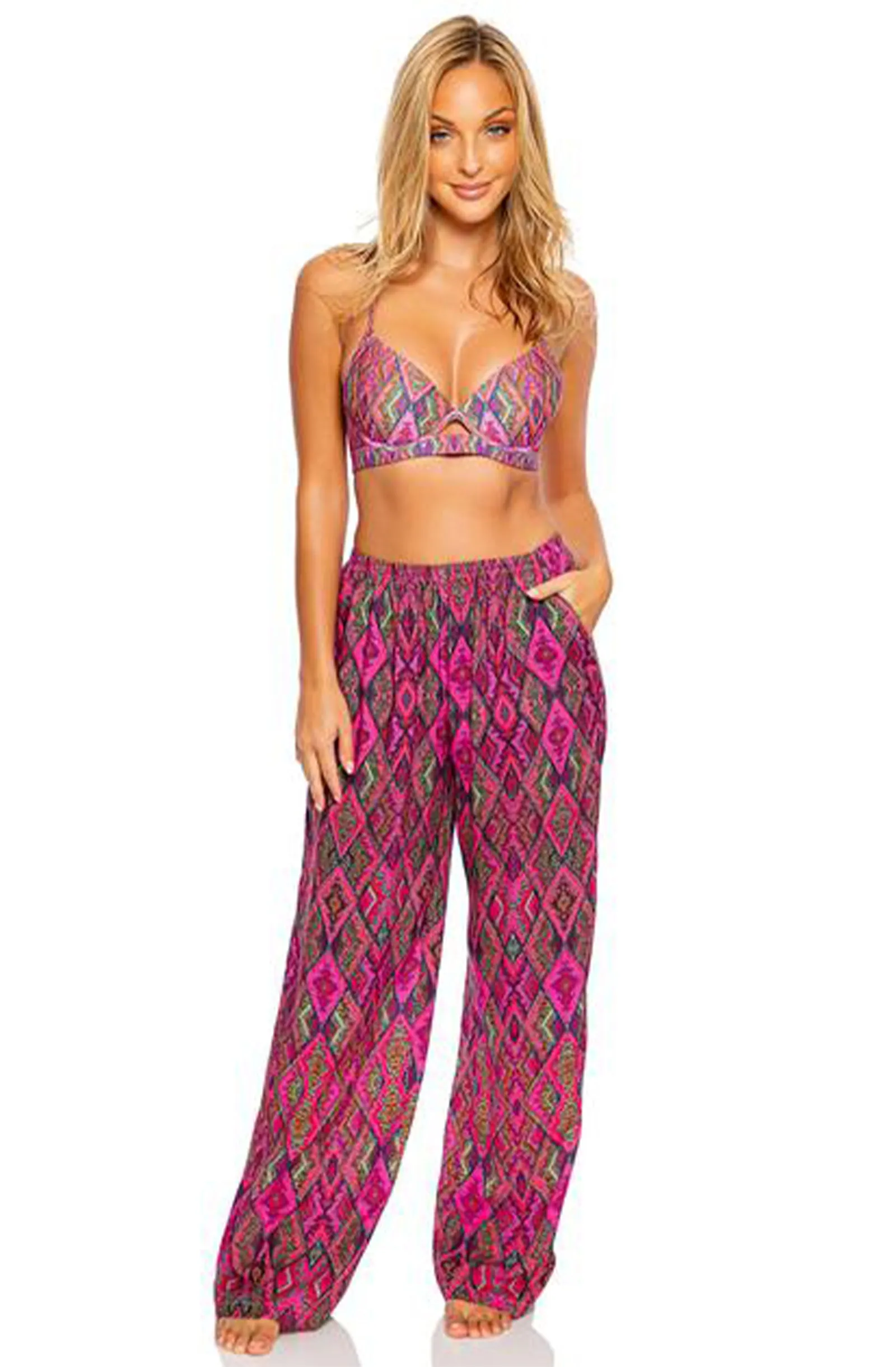 LULI FAMA Vamos A Cabos Flare Bottom Pants