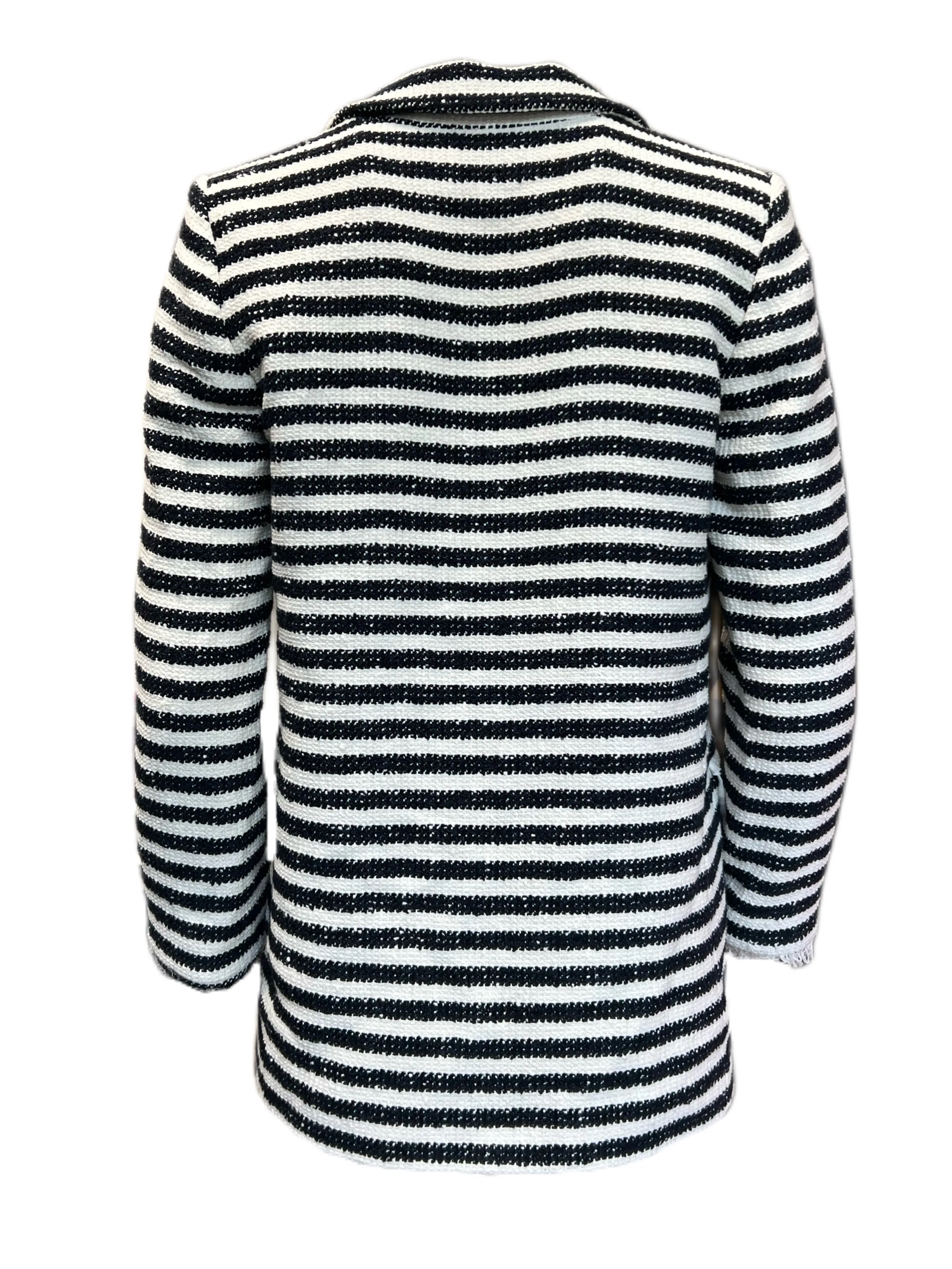 Marella By Max Mara Women's Black Vicenza Striped Blazer Size 4 NWT