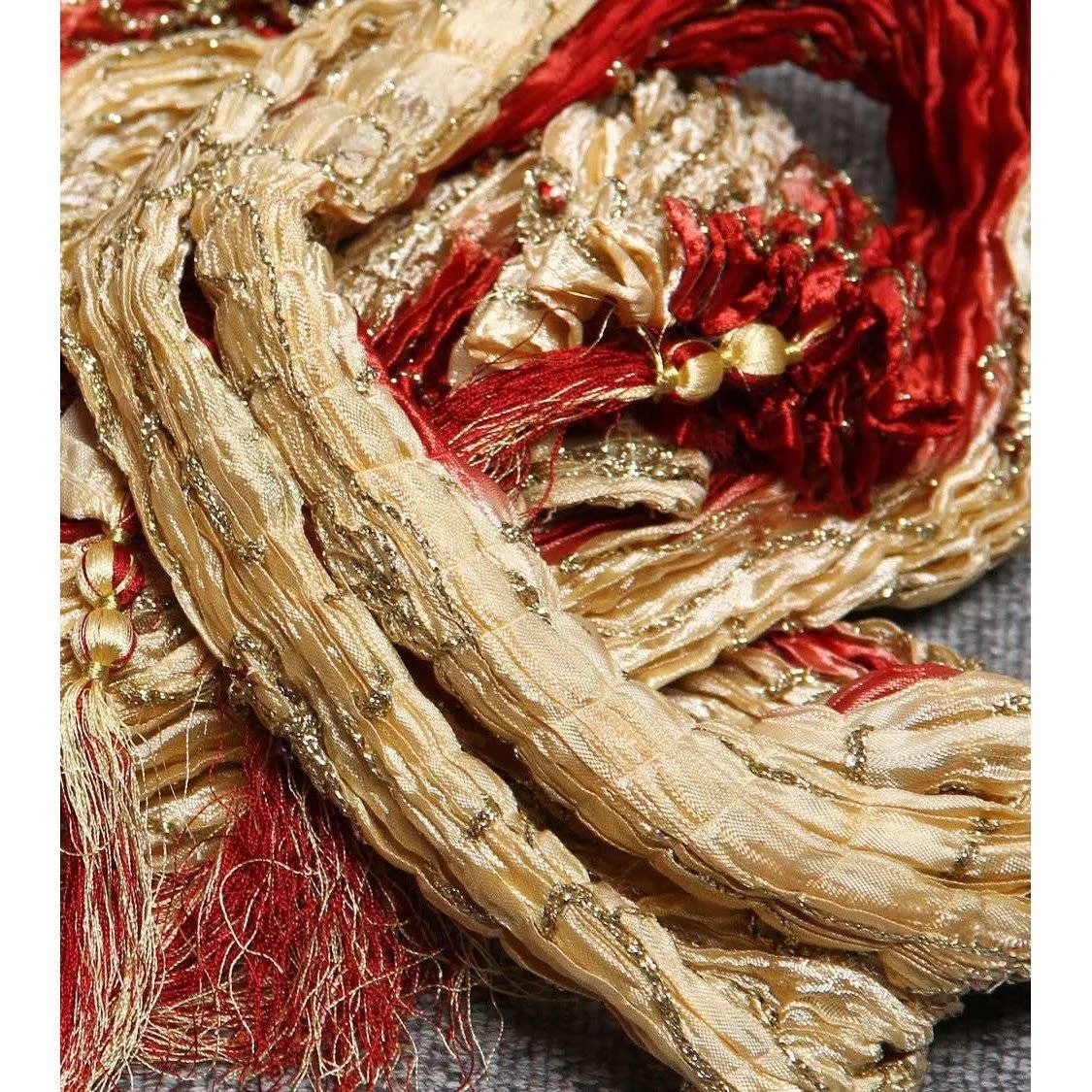 Maroon & Cream Silk Blend Stole