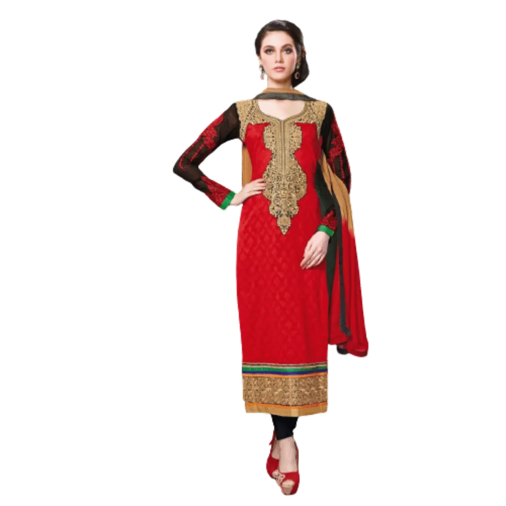 Maroon Chanderi Cotton Salwar Kameez Dress Materials