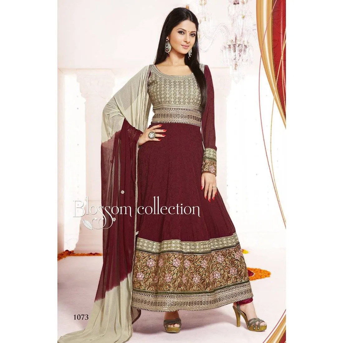 Maroon Color Viscose Anarkali Salwar Kameez
