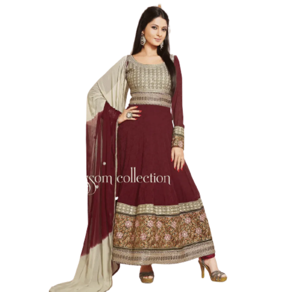 Maroon Color Viscose Anarkali Salwar Kameez