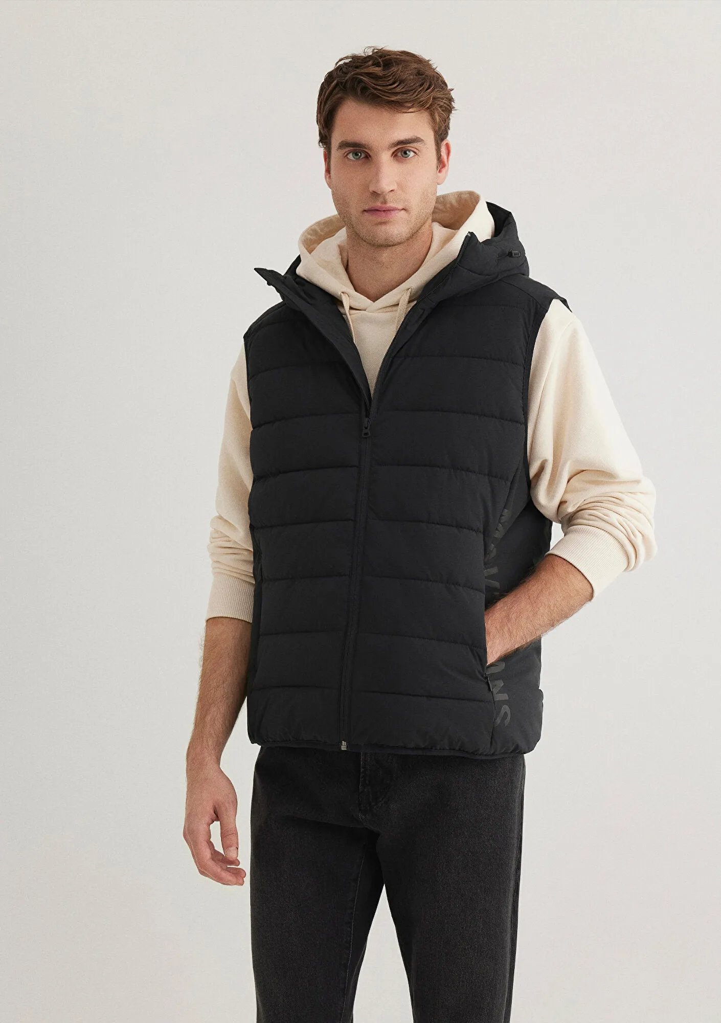 Mavi Jeans Detailed Hooded Black Vest