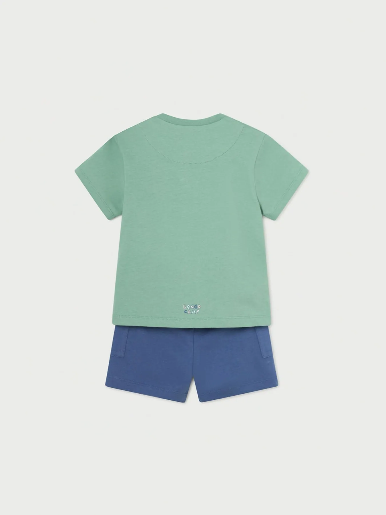 Mayoral Toddler Boy Green & Navy Monkey Short Set