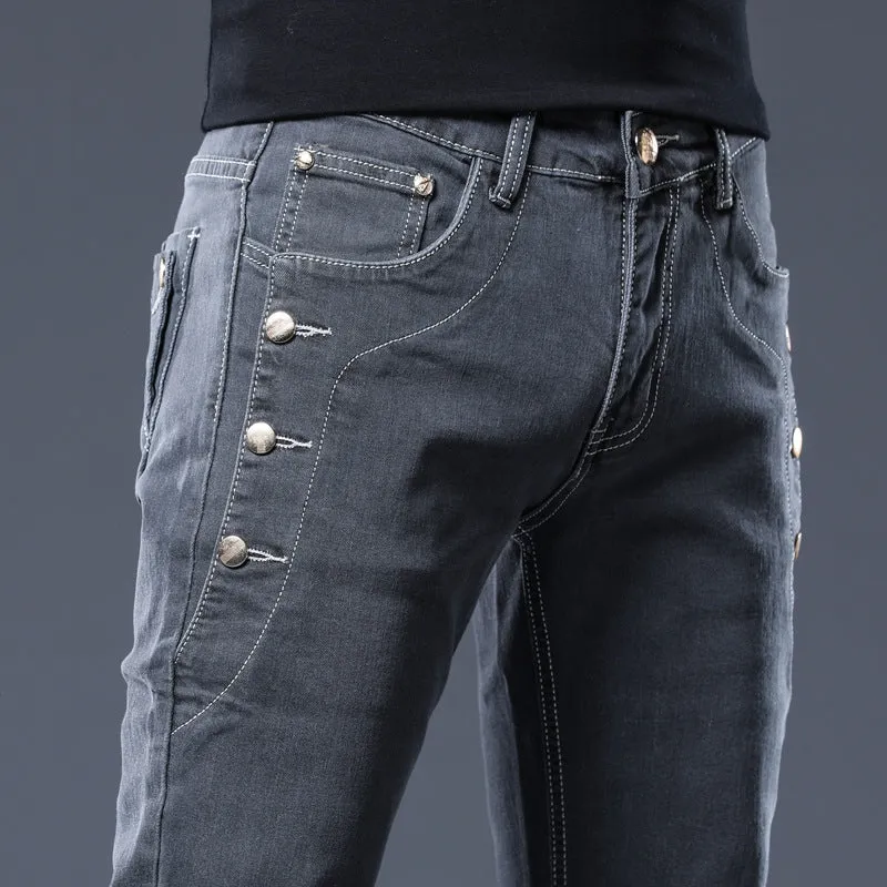 Men Pencil Pants Casual Skinny Men's Jeans Long Trousers