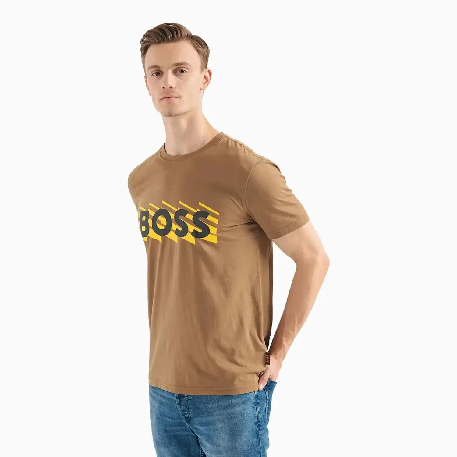 Men's Cotton Jersey T-Shirt  With Rubber Print Logo