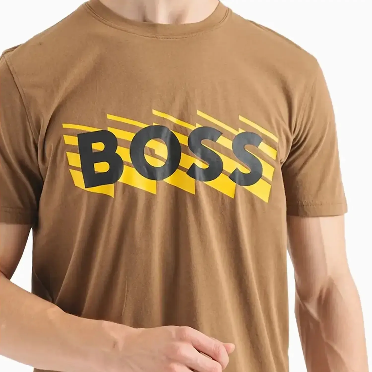 Men's Cotton Jersey T-Shirt  With Rubber Print Logo