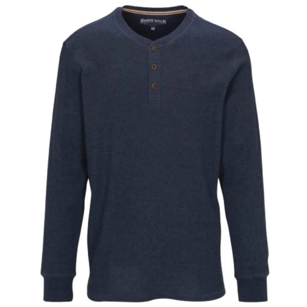 Men's Heathered 3 Button Waffle Henley - NRM2208