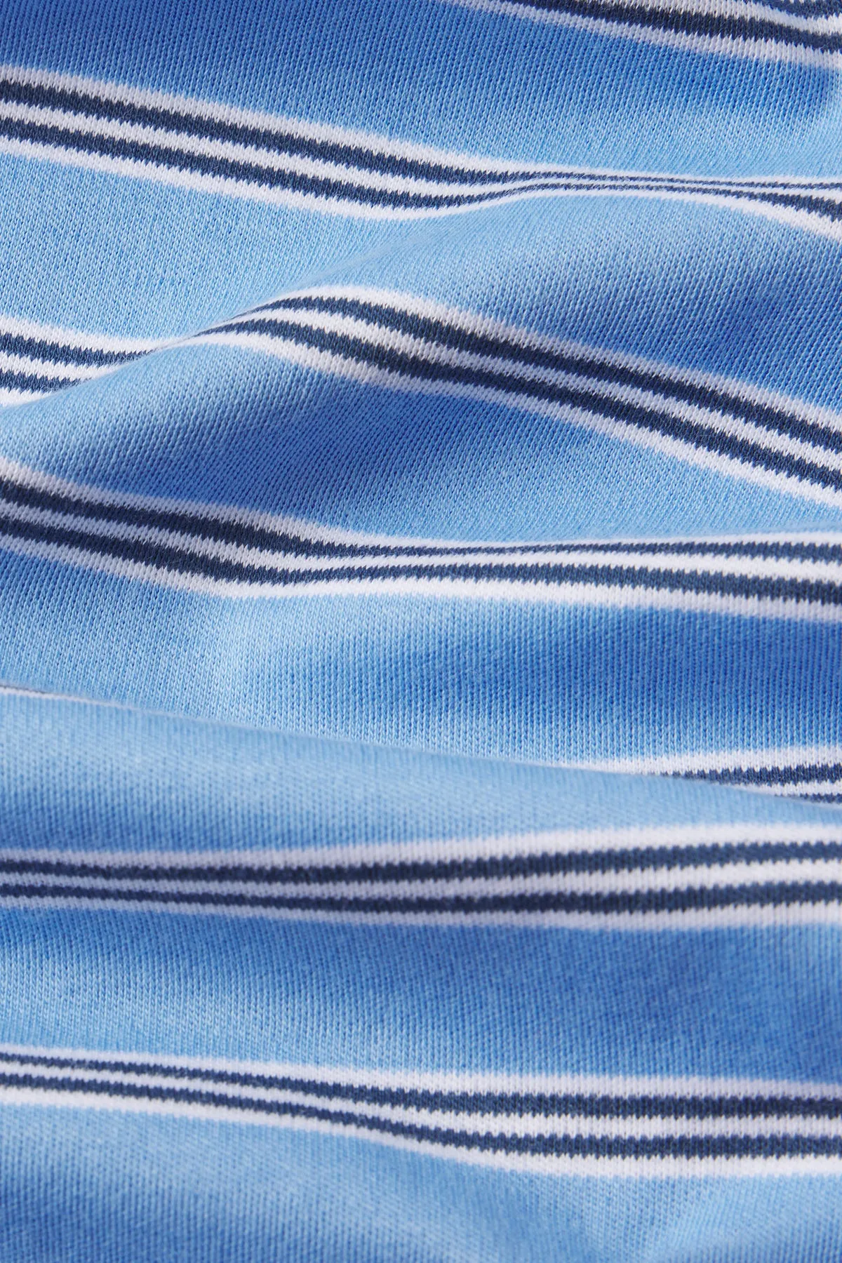 Men's Pima Sleep Short-Long Set in Classic Blue Triple Stripe