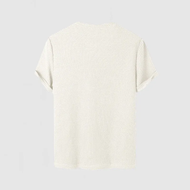 Men's Waffle Cotton Short Sleeve T-Shirt