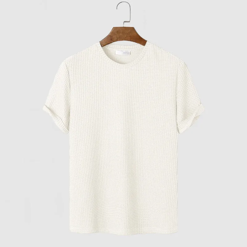 Men's Waffle Cotton Short Sleeve T-Shirt