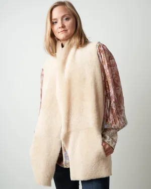 merinillo mid-length gilet - buttermilk