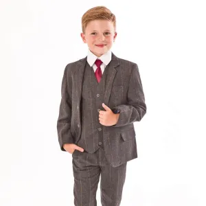Michael - Grey Tweed Check 5 Piece Suit