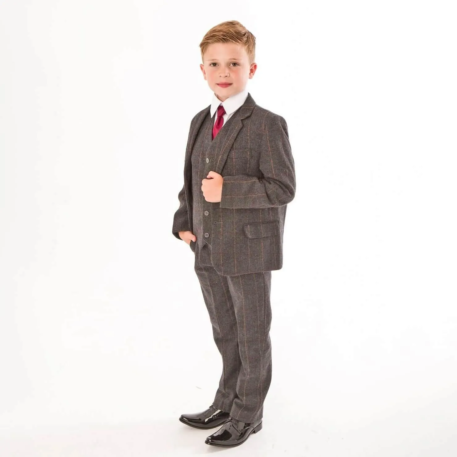 Michael - Grey Tweed Check 5 Piece Suit