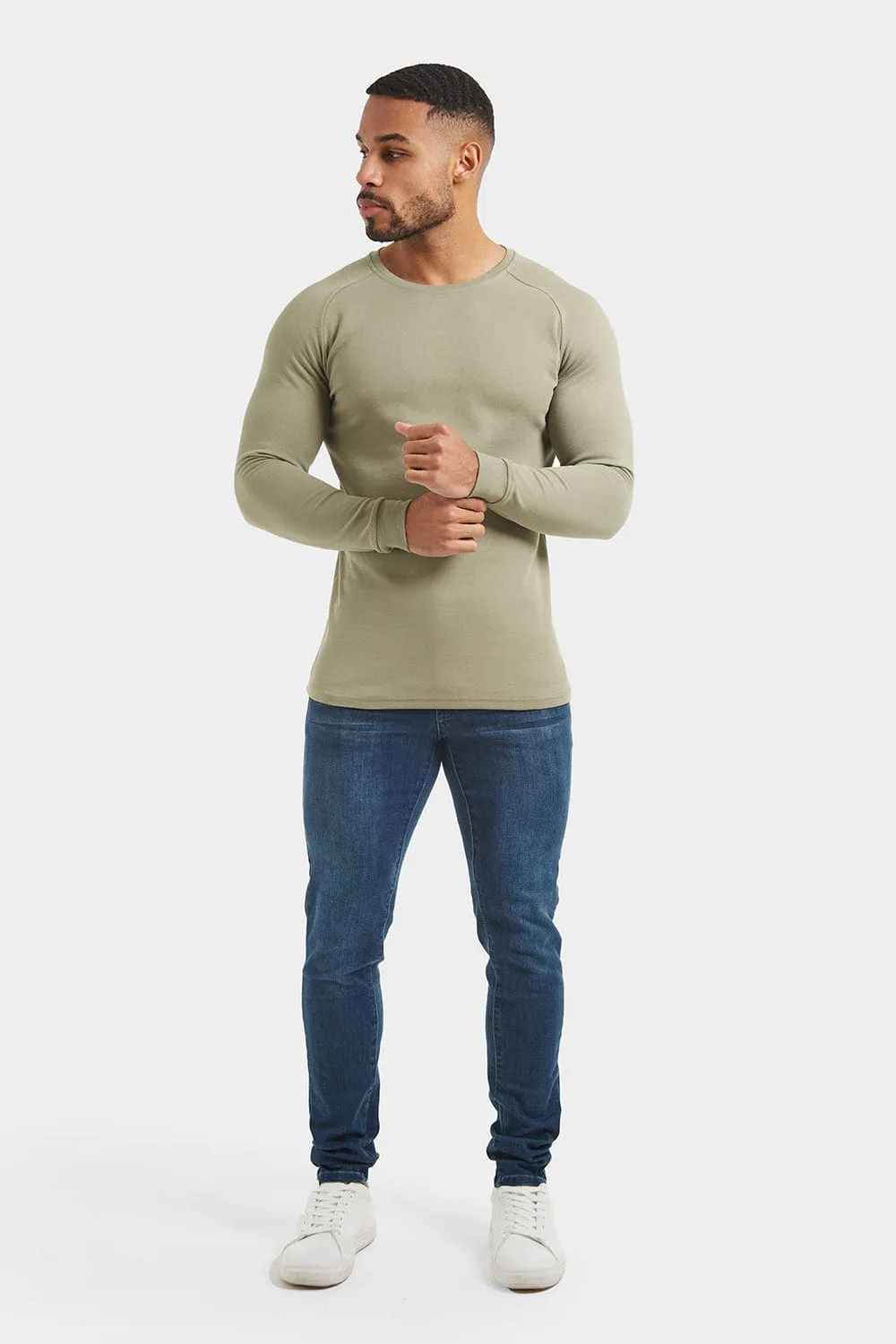 Micro-waffle T-Shirt in Sage