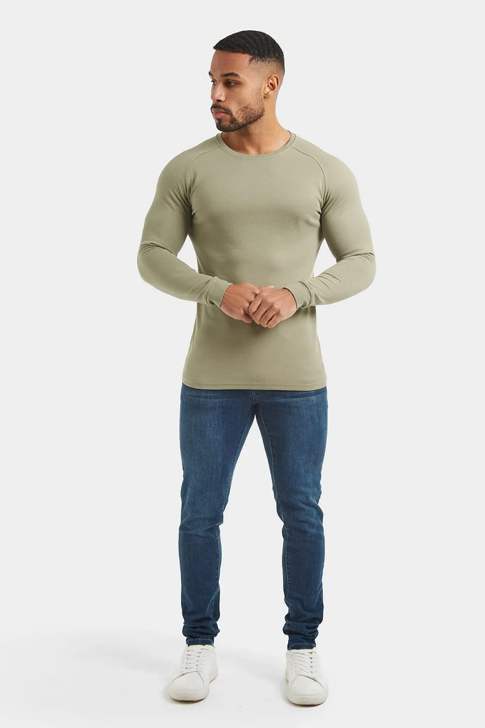 Micro-waffle T-Shirt in Sage
