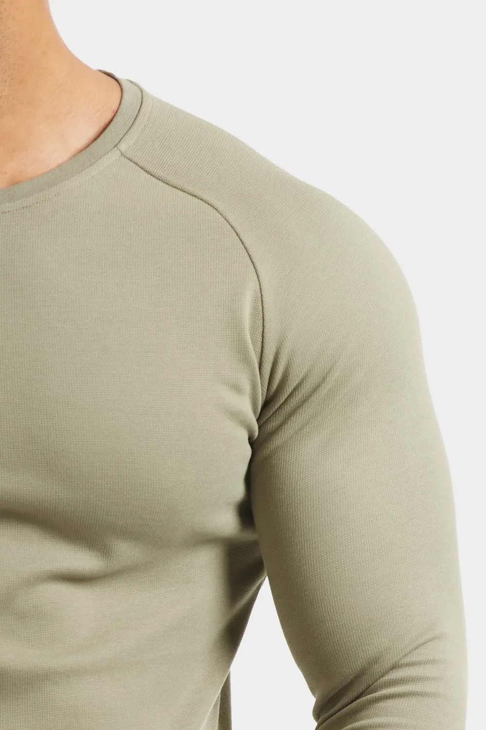 Micro-waffle T-Shirt in Sage