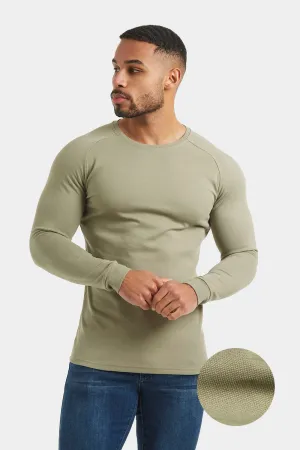 Micro-waffle T-Shirt in Sage