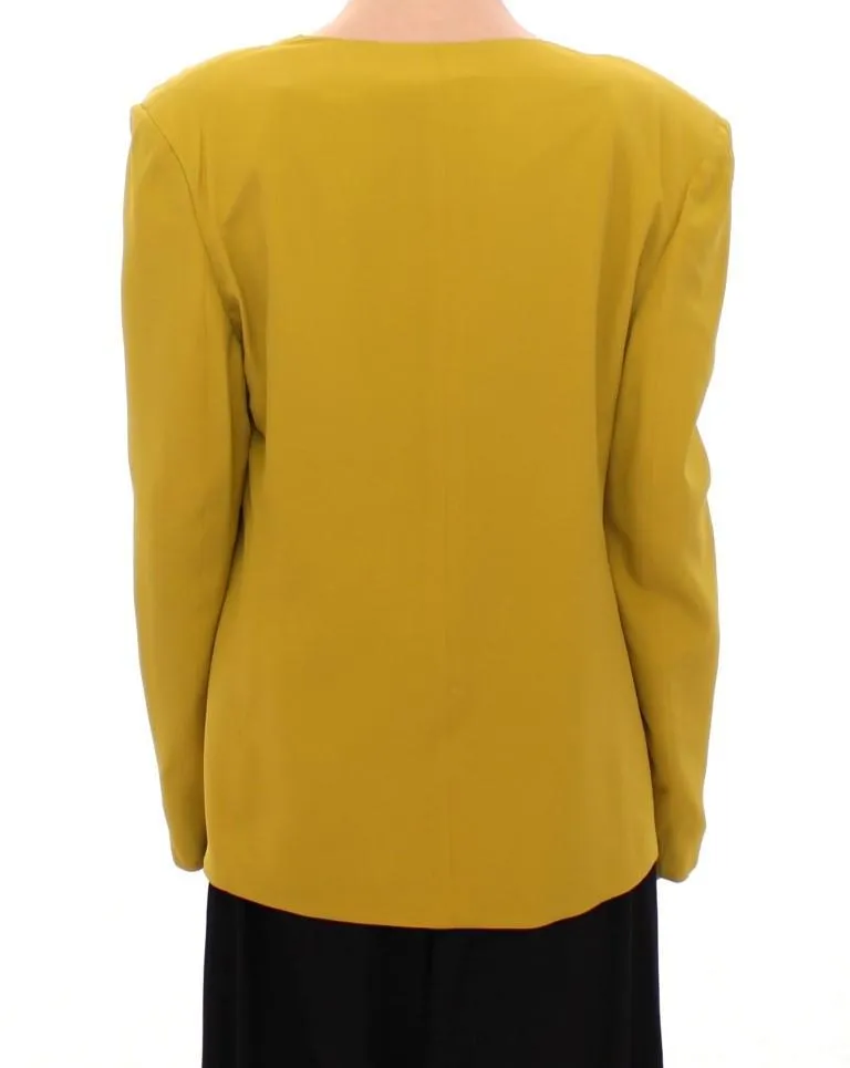 Mustard Yellow Silk Blazer Jacket