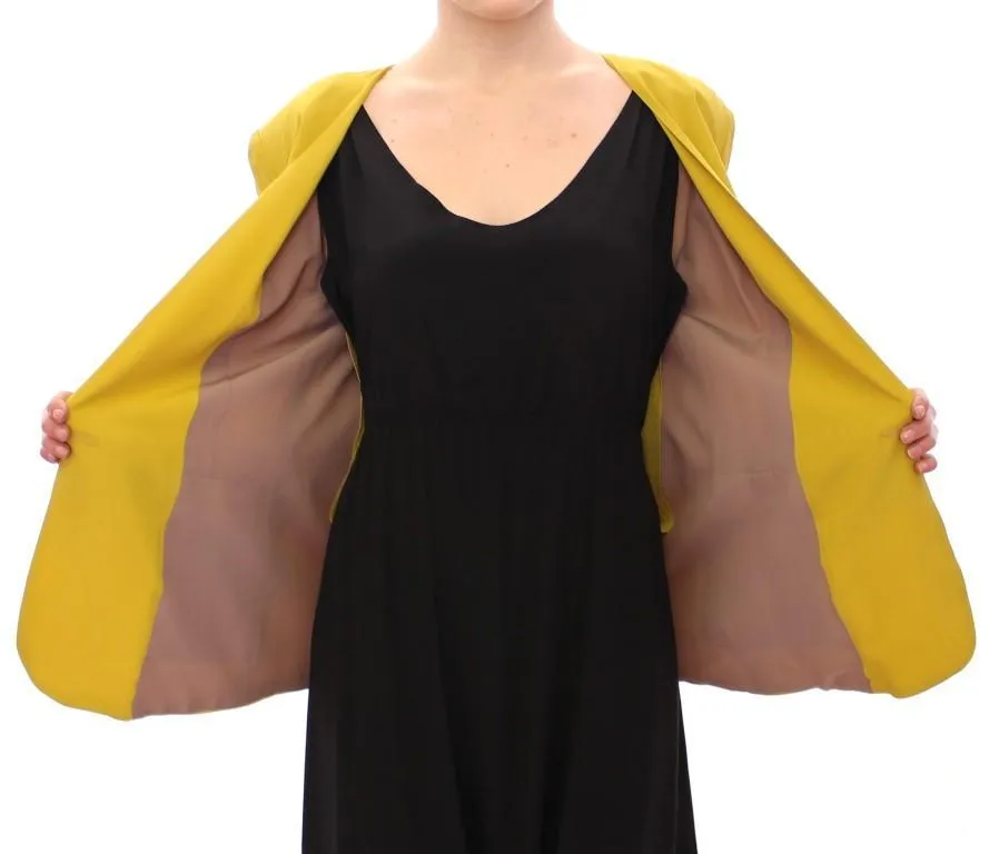 Mustard Yellow Silk Blazer Jacket