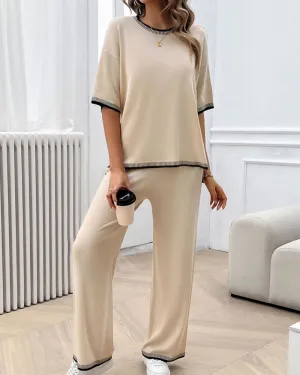 Mutig Lottie Knit Top & Pants Set Cream/Black
