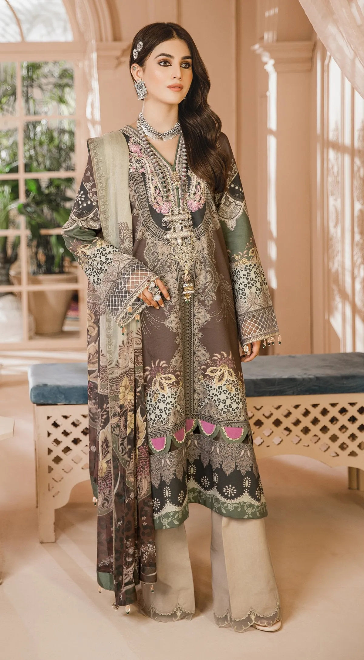 NAINA | Anaya Noor Bano Cambric Collection '21 | Unstitched Embroidered Cambric Suits