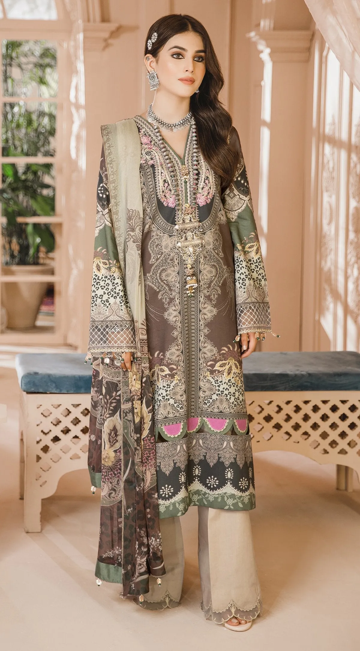 NAINA | Anaya Noor Bano Cambric Collection '21 | Unstitched Embroidered Cambric Suits