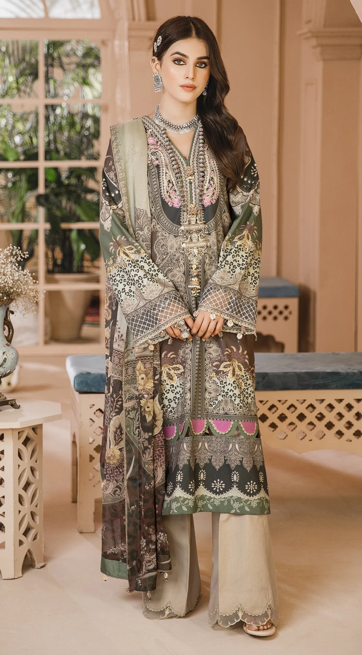 NAINA | Anaya Noor Bano Cambric Collection '21 | Unstitched Embroidered Cambric Suits