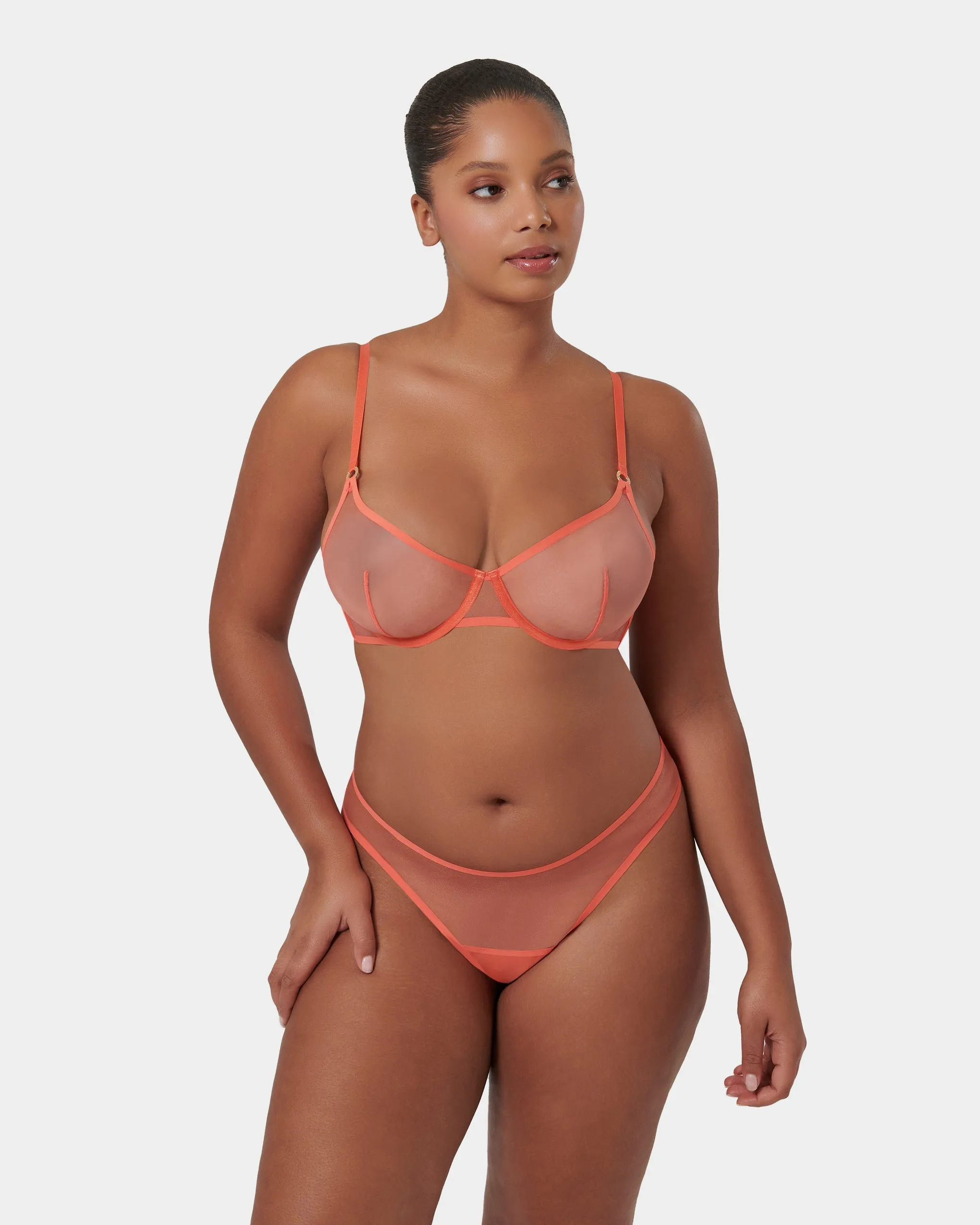 Naomi Wired Bra Hot Coral